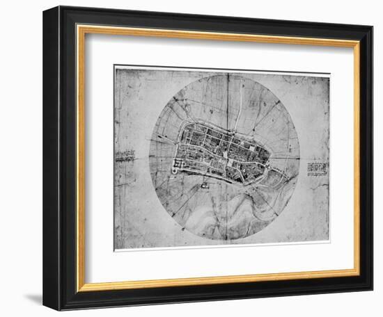 Plan of Imola, Italy, C1502-Leonardo da Vinci-Framed Giclee Print