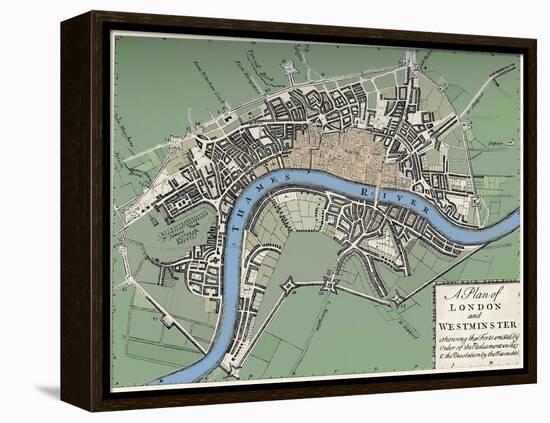 Plan of London and Westminster, 1749 (1903)-Unknown-Framed Premier Image Canvas