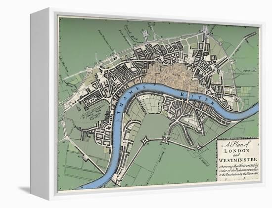 Plan of London and Westminster, 1749 (1903)-Unknown-Framed Premier Image Canvas