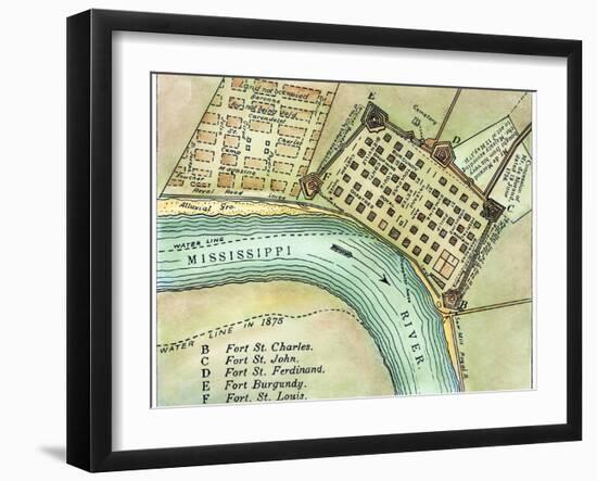 Plan Of New Orleans, 1798-null-Framed Giclee Print