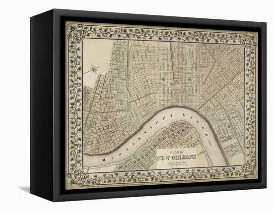 Plan of New Orleans-Mitchell-Framed Stretched Canvas