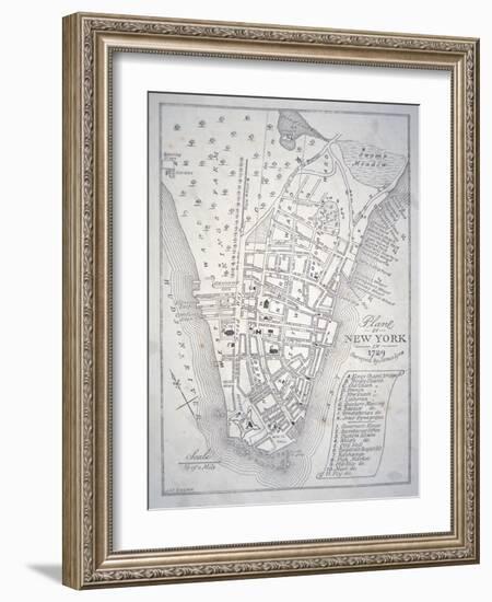 Plan of New York in 1729 (Litho)-English-Framed Giclee Print