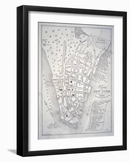 Plan of New York in 1729 (Litho)-English-Framed Giclee Print