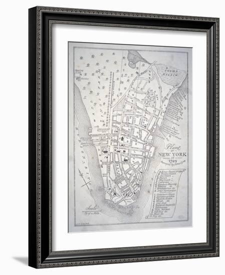 Plan of New York in 1729 (Litho)-English-Framed Giclee Print