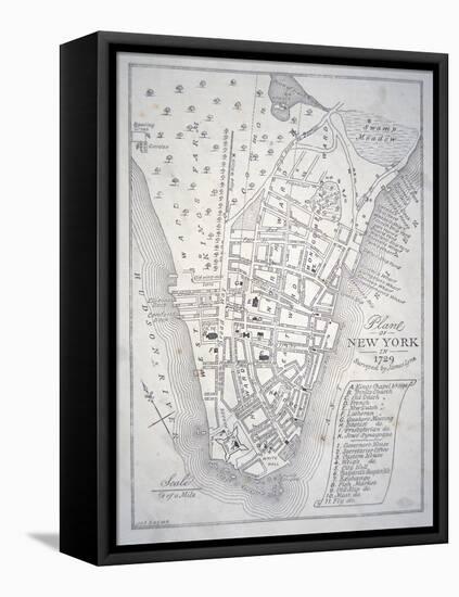 Plan of New York in 1729 (Litho)-English-Framed Premier Image Canvas