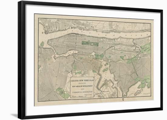 Plan of New York-The Vintage Collection-Framed Giclee Print