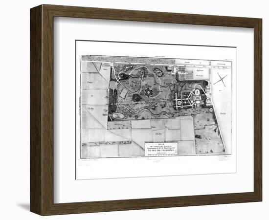 Plan of Parc Monceau in Paris Belonging to the Duke of Chartres 1785-Louis Carrogis Carmontelle-Framed Giclee Print