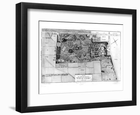 Plan of Parc Monceau in Paris Belonging to the Duke of Chartres 1785-Louis Carrogis Carmontelle-Framed Giclee Print