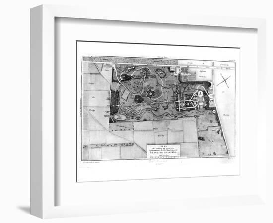 Plan of Parc Monceau in Paris Belonging to the Duke of Chartres 1785-Louis Carrogis Carmontelle-Framed Giclee Print