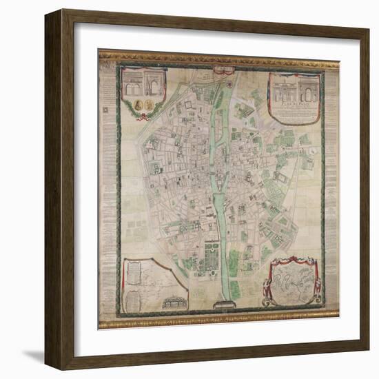 Plan of Paris, 1676-Pierre Bullet-Framed Giclee Print