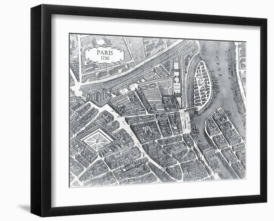 Plan of Paris, 1730 (I)-Louis Bretez-Framed Art Print