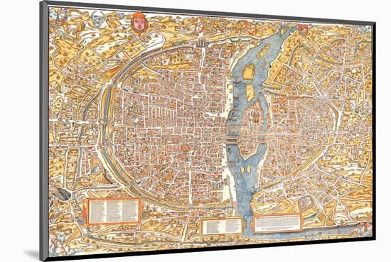 Plan of Paris from 1553-Truschet et Hoyau-Mounted Art Print