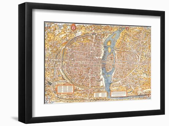 Plan of Paris from 1553-Truschet et Hoyau-Framed Art Print