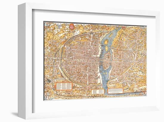 Plan of Paris from 1553-Truschet et Hoyau-Framed Art Print