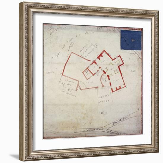 Plan of premises in Adams Court off Old Broad Street, London, c1800-Anon-Framed Giclee Print