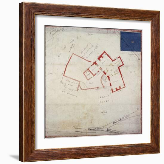 Plan of premises in Adams Court off Old Broad Street, London, c1800-Anon-Framed Giclee Print