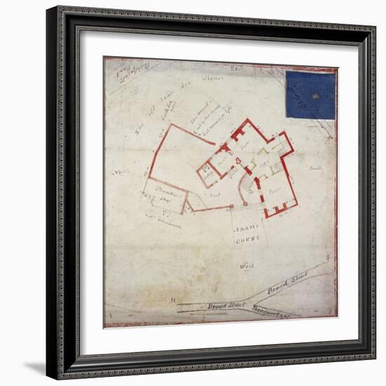 Plan of premises in Adams Court off Old Broad Street, London, c1800-Anon-Framed Giclee Print