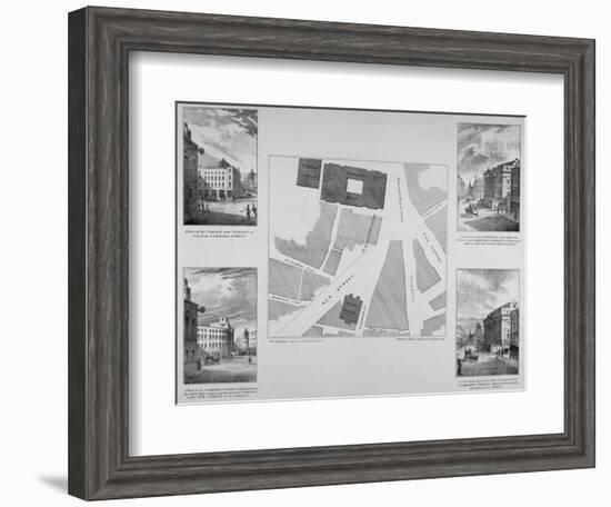 Plan of Proposals for King William Street, City of London, 1832-East and Blades-Framed Giclee Print