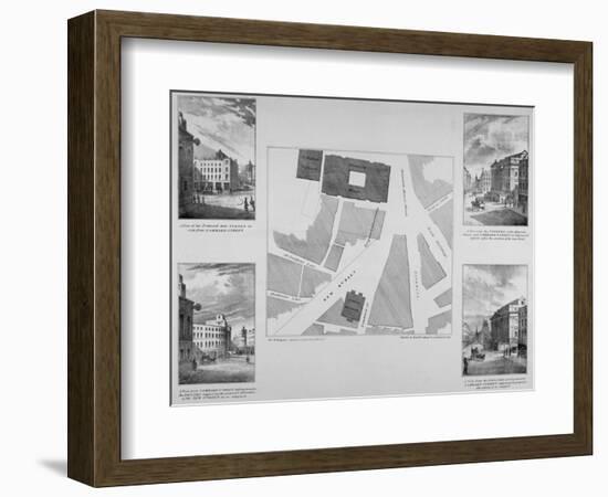 Plan of Proposals for King William Street, City of London, 1832-East and Blades-Framed Giclee Print