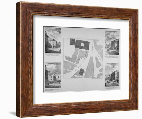 Plan of Proposals for King William Street, City of London, 1832-East and Blades-Framed Giclee Print