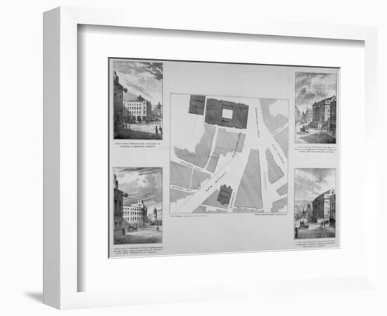 Plan of Proposals for King William Street, City of London, 1832-East and Blades-Framed Giclee Print