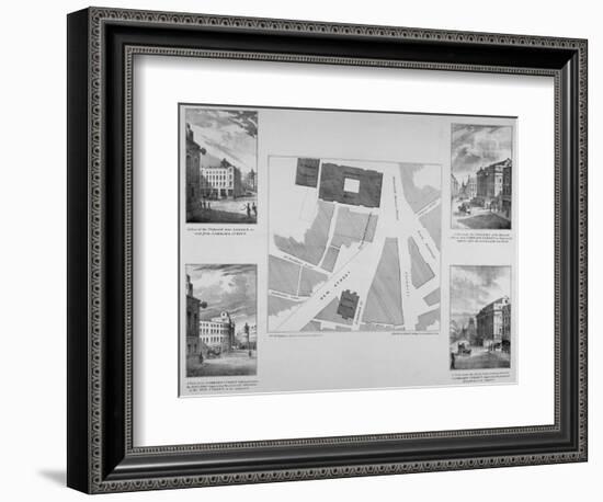 Plan of Proposals for King William Street, City of London, 1832-East and Blades-Framed Giclee Print