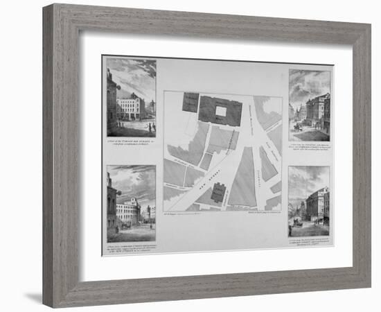 Plan of Proposals for King William Street, City of London, 1832-East and Blades-Framed Giclee Print