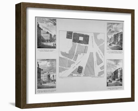 Plan of Proposals for King William Street, City of London, 1832-East and Blades-Framed Giclee Print