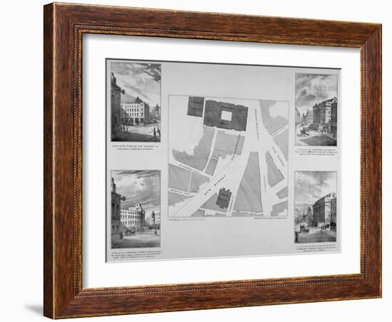 Plan of Proposals for King William Street, City of London, 1832-East and Blades-Framed Giclee Print