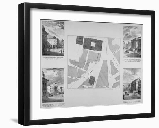 Plan of Proposals for King William Street, City of London, 1832-East and Blades-Framed Giclee Print