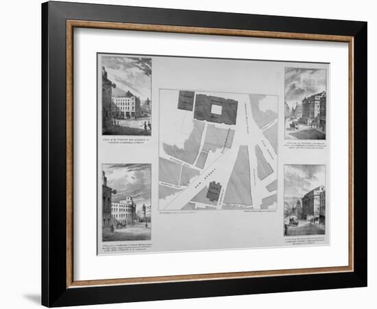 Plan of Proposals for King William Street, City of London, 1832-East and Blades-Framed Giclee Print