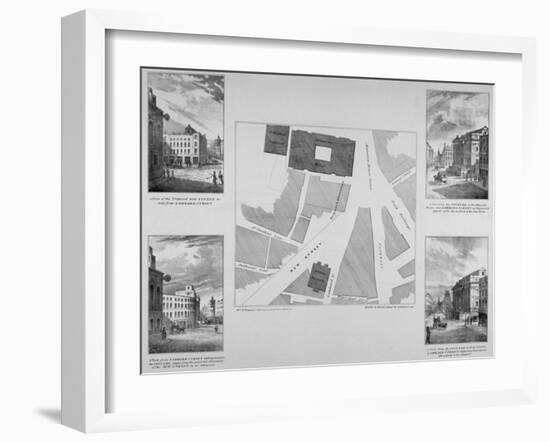 Plan of Proposals for King William Street, City of London, 1832-East and Blades-Framed Giclee Print