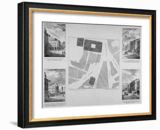 Plan of Proposals for King William Street, City of London, 1832-East and Blades-Framed Giclee Print