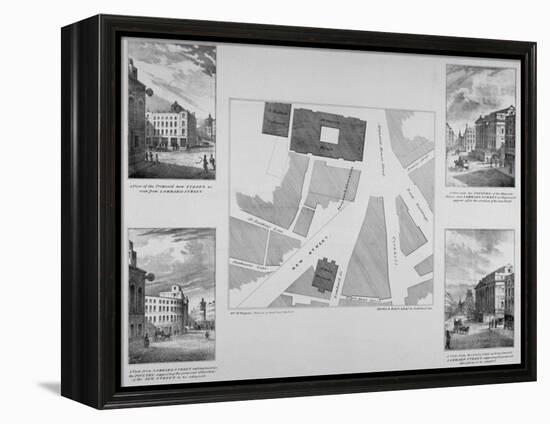 Plan of Proposals for King William Street, City of London, 1832-East and Blades-Framed Premier Image Canvas