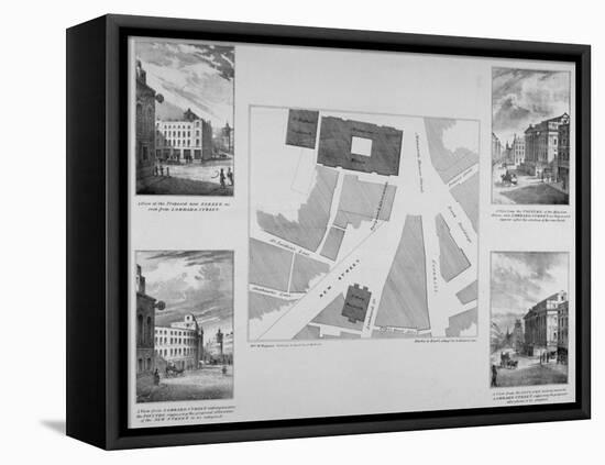 Plan of Proposals for King William Street, City of London, 1832-East and Blades-Framed Premier Image Canvas