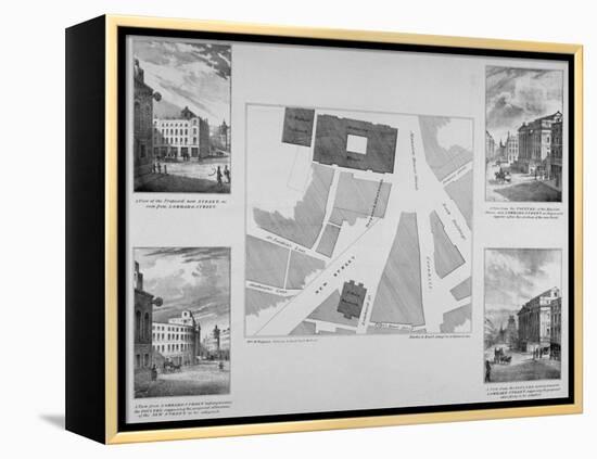 Plan of Proposals for King William Street, City of London, 1832-East and Blades-Framed Premier Image Canvas