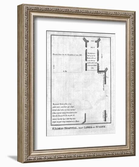 Plan of St James's Hospital near Lewes in Sussex, late 18th-early 19th century-Unknown-Framed Giclee Print