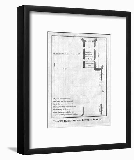 Plan of St James's Hospital near Lewes in Sussex, late 18th-early 19th century-Unknown-Framed Giclee Print
