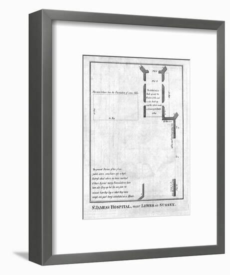 Plan of St James's Hospital near Lewes in Sussex, late 18th-early 19th century-Unknown-Framed Giclee Print