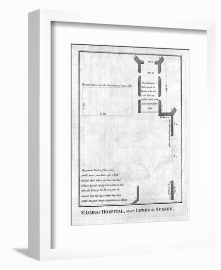 Plan of St James's Hospital near Lewes in Sussex, late 18th-early 19th century-Unknown-Framed Giclee Print