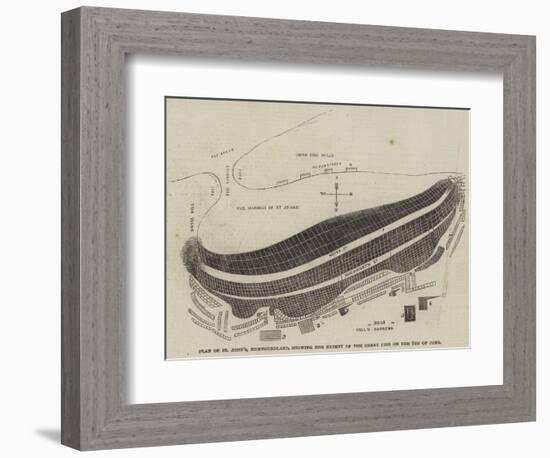 Plan of St John'S, Newfoundland, Showing the Extent of the Great Fire on the 9 June-null-Framed Giclee Print