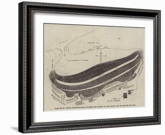 Plan of St John'S, Newfoundland, Showing the Extent of the Great Fire on the 9 June-null-Framed Giclee Print