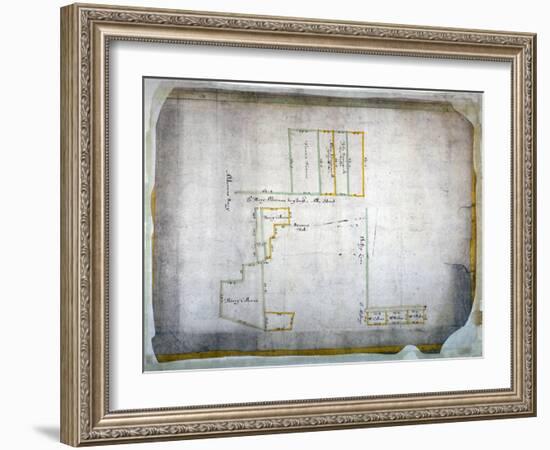 Plan of tenements in Addle Street, Aldermanbury and Philip Lane, London, c1666-Anon-Framed Giclee Print