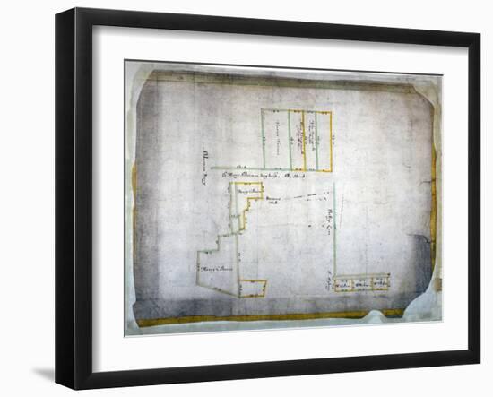 Plan of tenements in Addle Street, Aldermanbury and Philip Lane, London, c1666-Anon-Framed Giclee Print