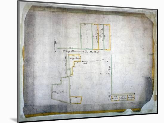 Plan of tenements in Addle Street, Aldermanbury and Philip Lane, London, c1666-Anon-Mounted Giclee Print