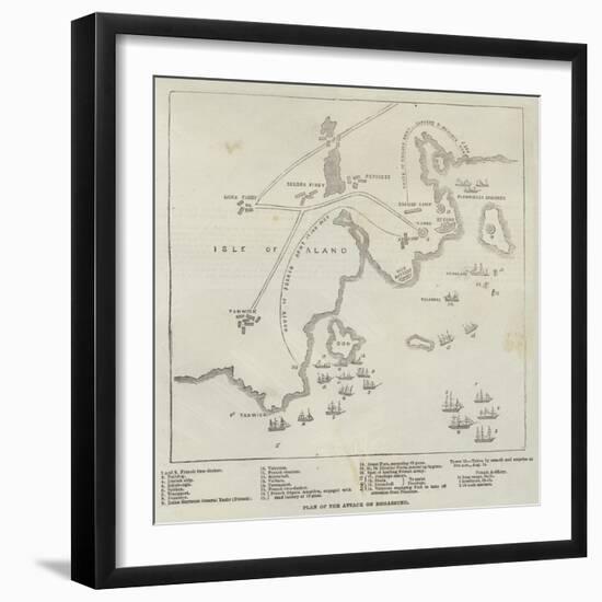 Plan of the Attack on Bomarsund-null-Framed Giclee Print