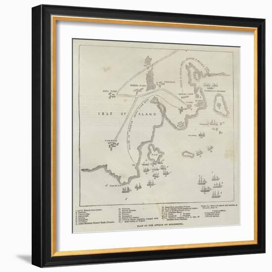Plan of the Attack on Bomarsund-null-Framed Giclee Print
