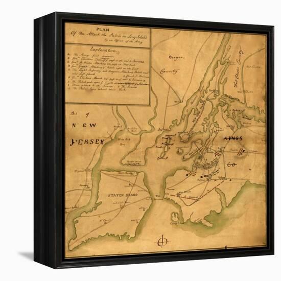 Plan of the attack the rebels on Long Island-Anonymous-Framed Stretched Canvas