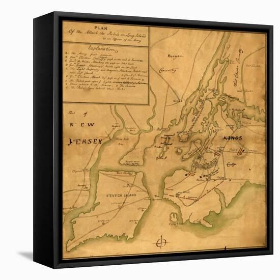 Plan of the attack the rebels on Long Island-Anonymous-Framed Stretched Canvas