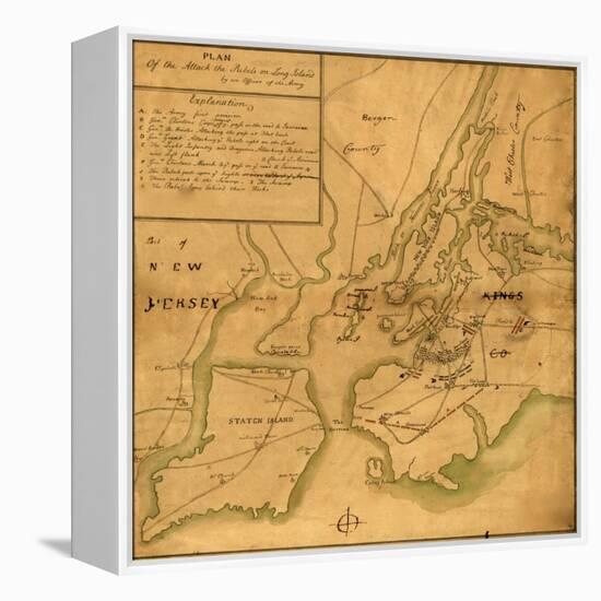 Plan of the attack the rebels on Long Island-Anonymous-Framed Stretched Canvas